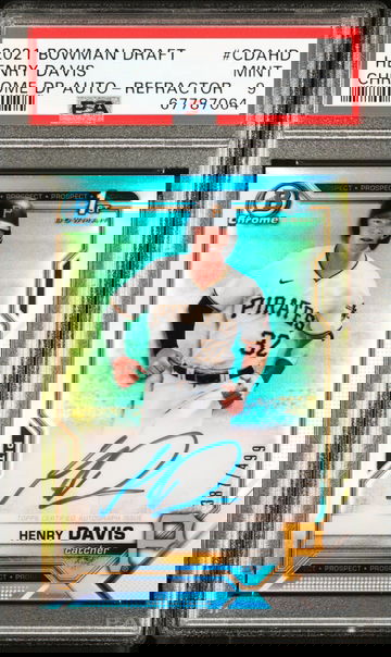 2021 Bowman Chrome Draft Henry Davis Prospect Refractor Auto PSA 9