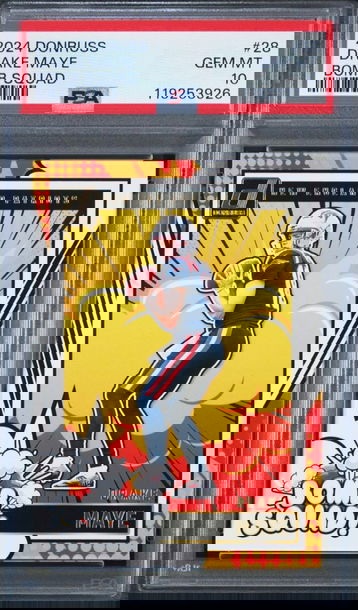 2024 Donruss Drake Maye 28 Bomb Squad PSA 10