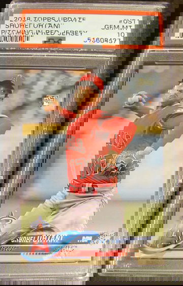 2018 Topps Update Shohei Ohtani Pitching In Red Jersey PSA 10 Gem-Mint