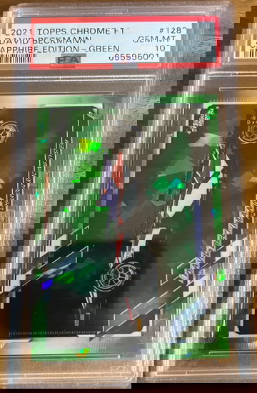 2021 TOPPS CHROME F1 SAPPHIRE DAVID BECKMANN GREEN SP /75 #128 PSA 10 GEM MINT