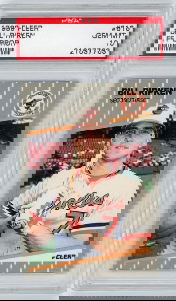1989 Fleer #616 Bill Billy Ripken RC FF Fuck Face Error PSA 10
