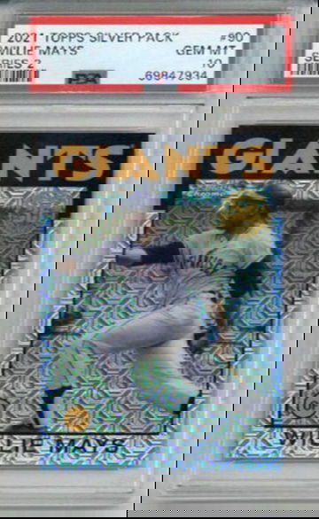 2021 TOPPS SILVER PACK 1986 CHROME PROMO SERIES 2 #90 WILLIE MAYS PSA 10