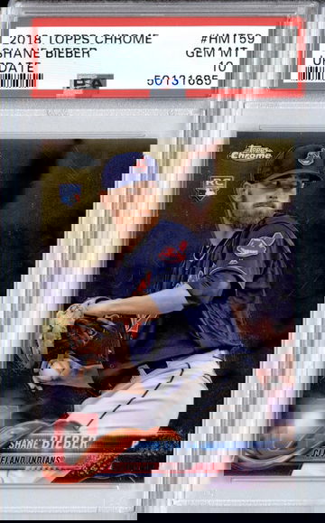 2018 Topps Chrome Update #HMT59 Shane Bieber RC PSA 10