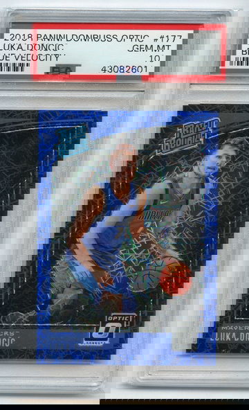 LUKA DONCIC 2018 DONRUSS OPTIC Blue Velocity PRIZM  Rookie #177 PSA 10 X2601