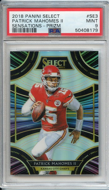 Patrick Mahomes II 2018 Select Sensations Silver Prizm PSA 9
