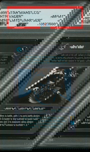 1995 Stars Wars CCG Premiere Edition Limited Darth Vader Dark Side Black Border PSA 8