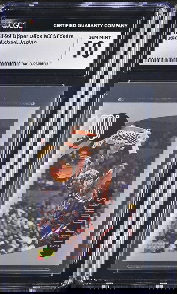 1998 Upper Deck MJ Stickers Michael Jordan #96 SLAM DUNKS Gem Mint CGC 10