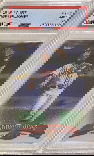1998 Finest~Chipper Jones~#242~Atlanta Braves~PSA FRESH~MINT 9