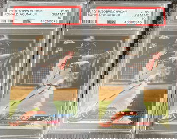 Acuna 2018 Topps Chrome Rookie Card RC #193 PSA 10 Lot of (2)