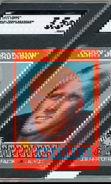 1971 TOPPS TERRY BRADSHAW #156 ROOKIE RC PITTSBURGH STEELERS HOF SGC 3.5 VG+