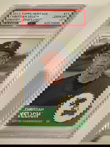 2012 Topps Heritage Minors Christian Yelich PSA 10 Gem Mint RC Prospect POP 24