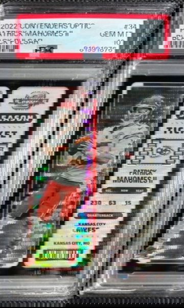 2022 Contenders Optic FOTL Black Pulsar /5 SSP Patrick Mahomes PSA 10 GEM MINT