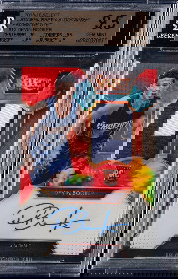 Devin Booker Auto 2015 Panini Select Rookie Jersey Tie-Dye Prizm #12 BGS 9.5