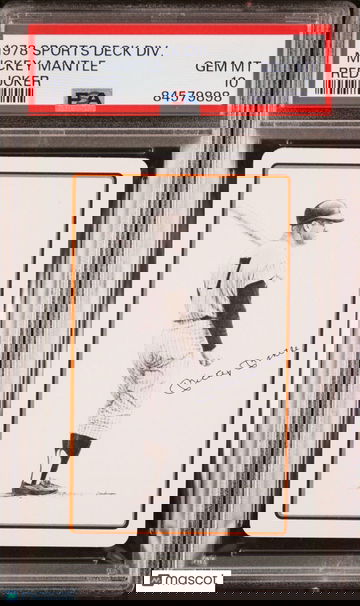 1978 Sports Deck Divison Mickey Mantle PSA 10 - Yankees - HOF - Red Joker