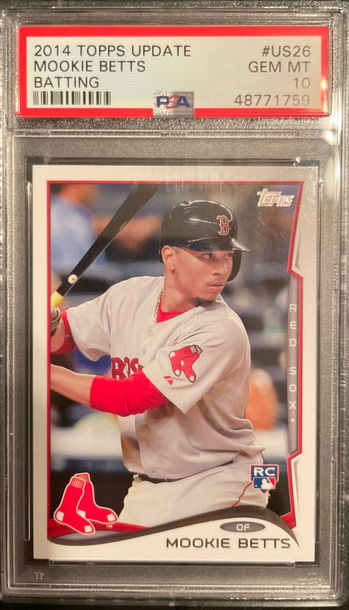 2014 topps update Mookie betts psa 10 rookie batting