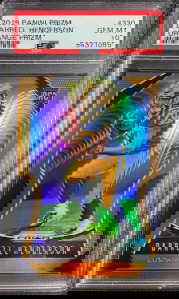 2019 Prizm Orange /299 SP DARRELL HENDERSON #330 Rookie RC PSA 10 Gem Mint Pop 1