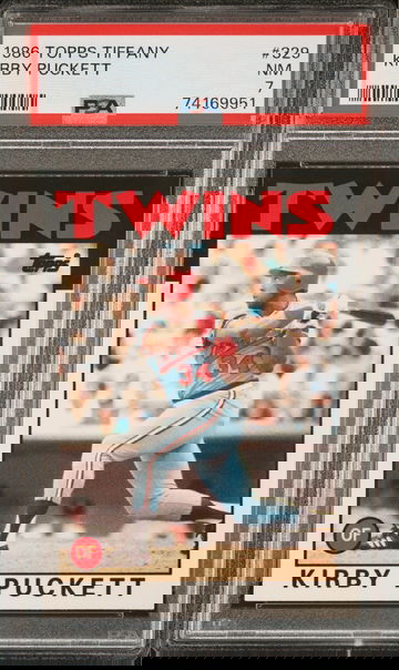 1986 Topps Tiffany #329 Kirby Puckett PSA 7 NM Twins HOF