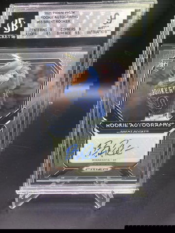 2021 Panini Prizm Brent Rooker Rookie Autographs #65 BGS 9