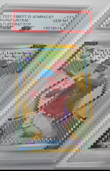 2022 Finest Flashbacks Shohei Ohtani Gold Refractor /50 PSA 10 #73