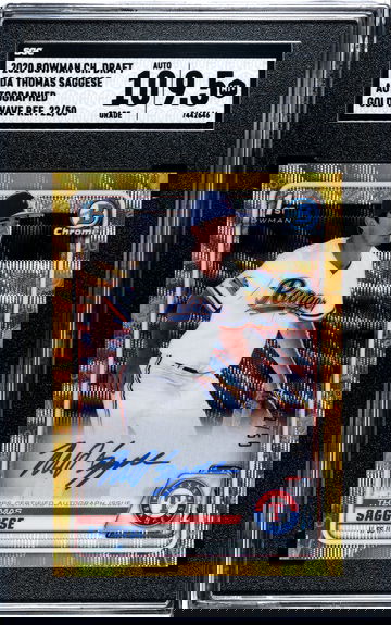 2020 Bowman Chrome Draft Gold Auto Thomas Saggese 22/50