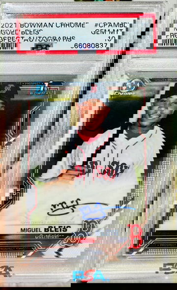 2021 1st Bowman Chrome Miguel Bleis Auto PSA 10