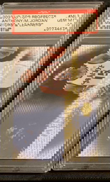 2003 UD Prospects Carmelo Anthony / Michael Jordan PSA 10