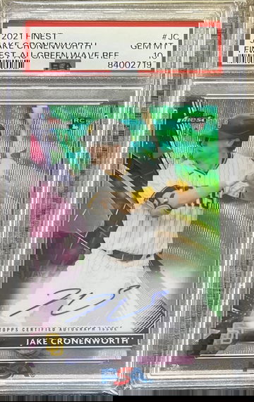 /99 2021 Topps Finest Jake Cronenworth Green Wave Refractor Auto RC PSA 10 Slab