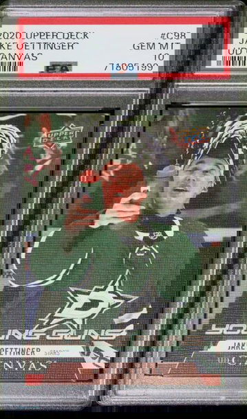 2020-21 Upper Deck Young Guns Canvas #C98 Jake Oettinger RC PSA 10