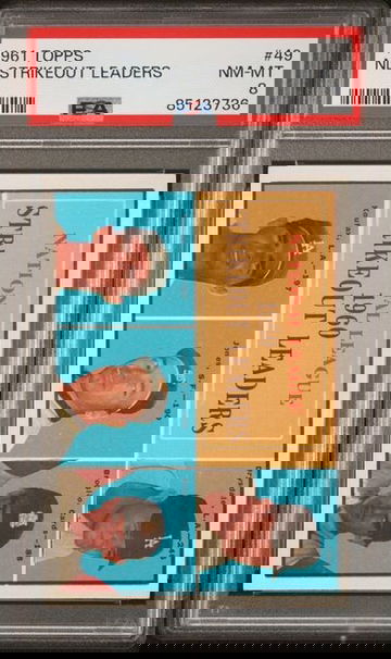 1961 Topps NL Strikeout Leaders #49 PSA 8 [BL-2C.48]