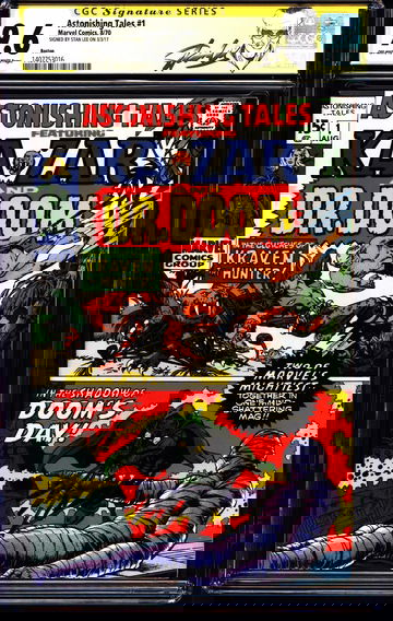 Astonishing Tales #1 (1970) CGC 9.6 -- Highest Graded Signed Copy; Stan Lee (SS)