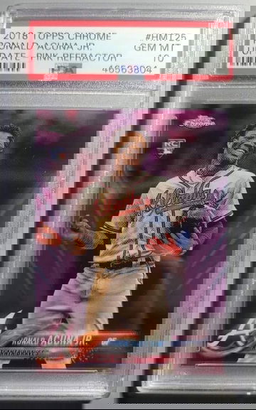 2018 Topps Chrome Update Pink Refractor Ronald Acuna PSA 10 RC