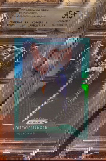 ZION WILLIAMSON 2019-20 PRIZM GREEN BGS 9.5 TRUE GEM+10 CORNERS MINT ROOKIE