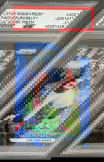 2018 Panini Prizm Saquon Barkley Blue Scope /99 PSA 10