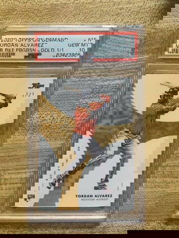 2020 Topps On Demand Yordan Alvarez MLB Rookie Progression Gold 1/1 PSA10 Gem Mint