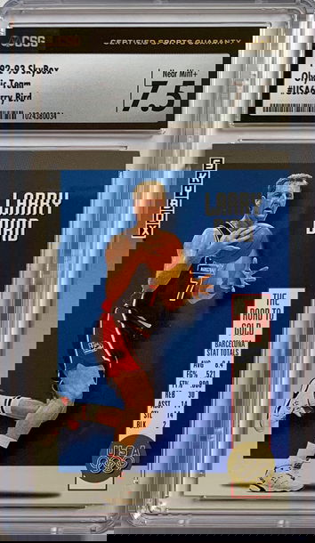 1992 - 93 SkyBox Larry Bird Road to Gold #USA6 - Graded CSG 7.5 NM + Dream Team!