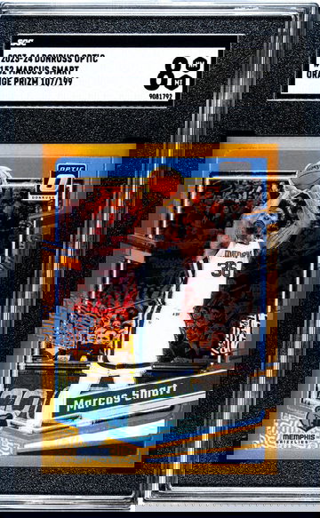 2023-24 Donruss Optic #152 Marcus Smart Orange Prizm /199 SGC 8