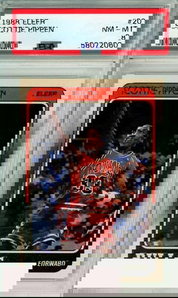 1988 FLEER SCOTTIE PIPPEN #20 ROOKIE HOF CHICAGO BULLS PSA NM-MT 8