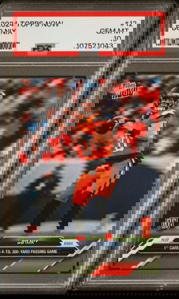 2024 Topps Now Football Bo Nix Rookie Broncos #12 PSA 10