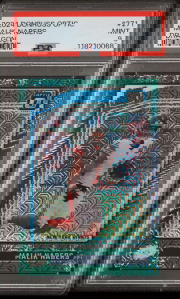 2024 Donruss Optic Malik Nabers Dragon Prizm PSA 9