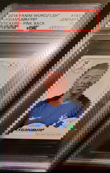 2018 Kylian Mbappe World Cup Sticker - Pink Back #197 (Ships from Canada)