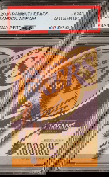 2016 Panini Threads #241 Brandon Ingram signed rookie PSA/DNA Auto Authentic LA Lakers