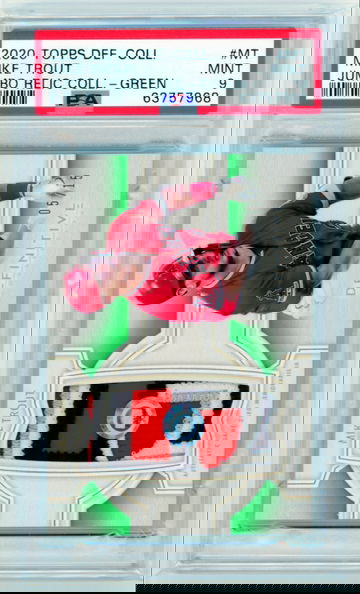 2020 Topps Definitive Mike Trout Jumbo Relic Collection-Green PSA 9 MINT!