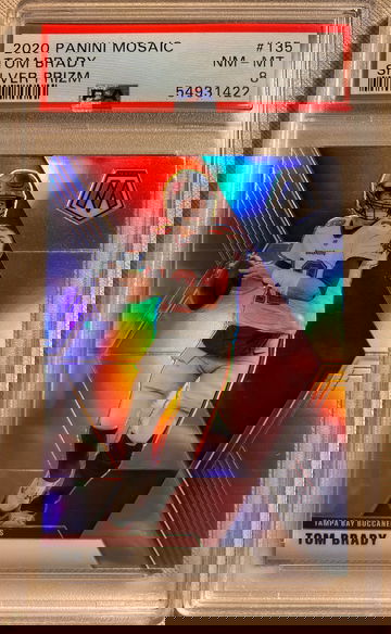 2020 Panini Mosaic Tom Brady SILVER Prizm PSA 8 NM-MT near mint-mint FIRST YEAR