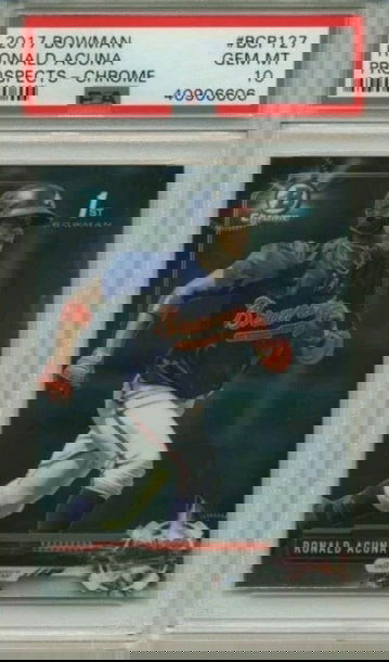 RONALD ACUNA 2017 BOWMAN CHROME ROOKIE 1ST CARD RC PSA 10 GEM MINT BRAVES