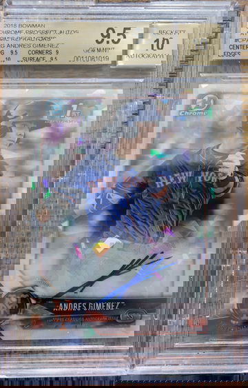2018 Bowman Andres Gimenez Atomic Refractor Auto #005/100 BGS 9.5 True+