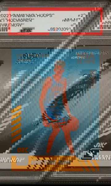 2022 Panini NBA Hoops Arriving Now Chet Holmgren #2 RC Rookie - Graded PSA 8 NM-MT Basketball Card.