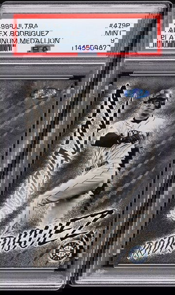 1998 Fleer Ultra Alex Rodriguez Platinum Medallion Pizzazz SP /98 #479P PSA 9