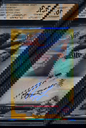 Royce Lewis 2017 Bowman Chrome Draft Gold Auto RC /50 
