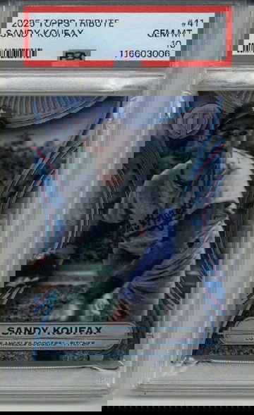 2025 TOPPS TRIBUTE #41 SANDY KOUFAX CARD LOS ANGELES DODGERS PSA 10 LOW POP