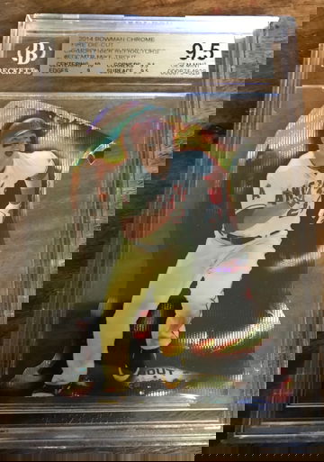 2014 BOWMAN CHROME FIRE DIE-CUT CARBON FIBER REFRACTORS /10 MIKE TROUT BGS 9.5 GEM MINT POP 3